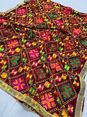 Chiffon Phulkari Dupatta Catalogue 2 - Brown Chiffon Phulkari Dupatta Catalogue 2 - Brown