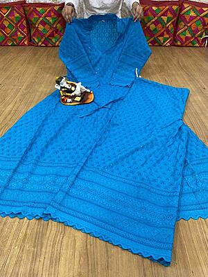 Chikan Anarkali Chikan Mastani-Blue
