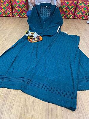 Chikan Anarkali Chikan Mastani-BottleGreen