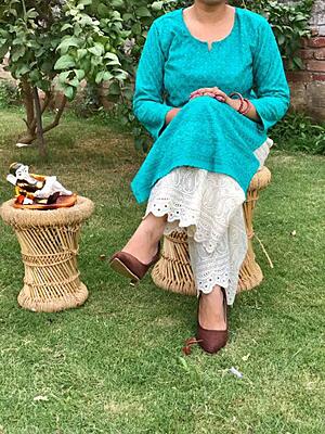 Chikan Kurti Cutwork Mastani Set-Rama