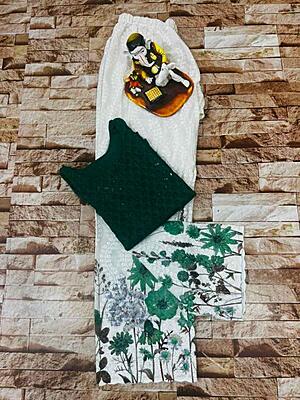 Chikan Kurti With Chikan Digital Printed Floral Palazzo-BottleGreen