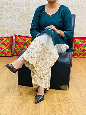 Chikan Kurti Zari Mastani-BottleGreen