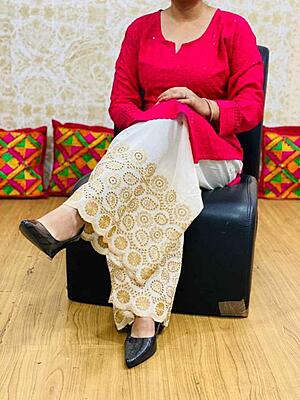 Chikan Kurti Zari Mastani-Magenta