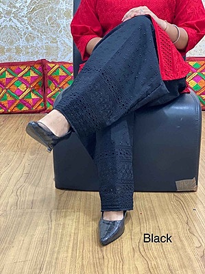 Chikan Patiala Salwar - Black