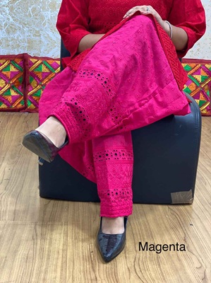 Chikan Patiala Salwar - Magenta