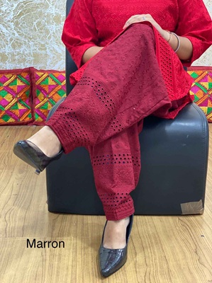 Chikan Patiala Salwar - Maroon