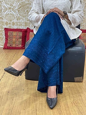 Chikan Rayon Mastani - NavyBlue