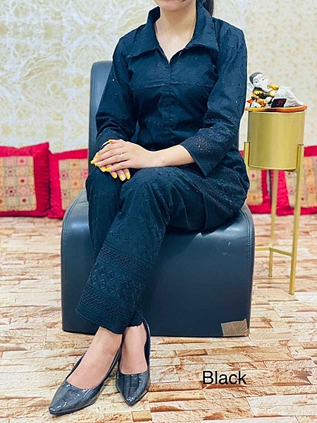 Chikankari Co-Ord Set Catalogue 1-Black Chikankari Co-Ord Set Catalogue 1-Black
