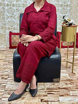 Chikankari Co-Ord Set Catalogue 2-Maroon-1