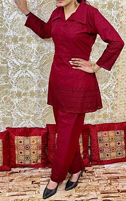 Chikankari Co-Ord Set Catalogue 2-Maroon-2