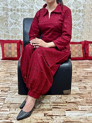 Chikankari Co-Ord Set Catalogue 4-Maroon Chikankari Co-Ord Set Catalogue 4-Maroon