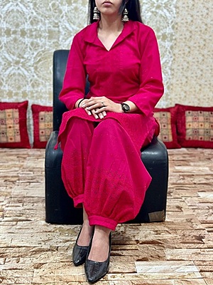 Chikankari Co-Ord Set Catalogue 5-Magenta Chikankari Co-Ord Set Catalogue 5-Magenta