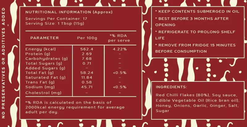 Chilli Crisp Oil 150 Gms - Aur Yeh!