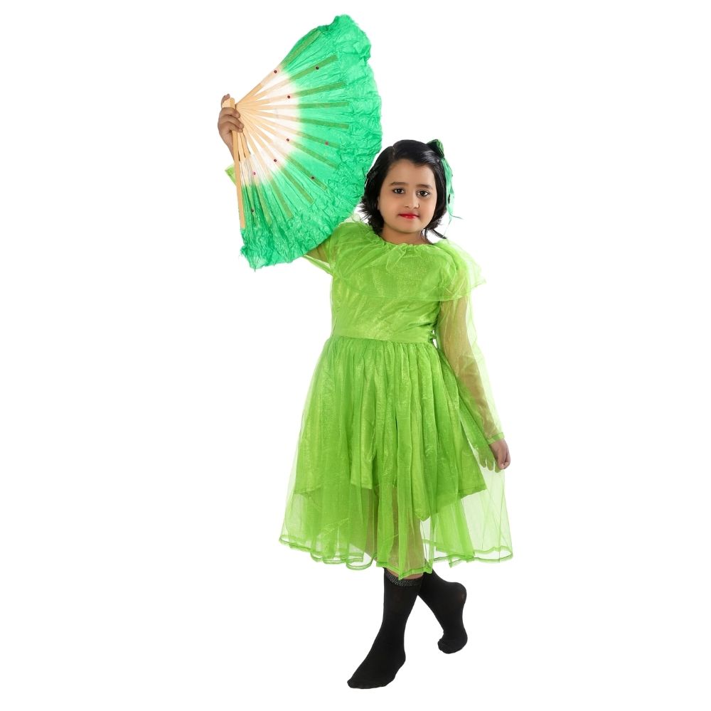 Western Dance Fancy Dress Costume with Chinese Fan