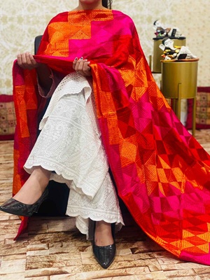 Chinon Multi Jaal Phulkari Dupatta - 1