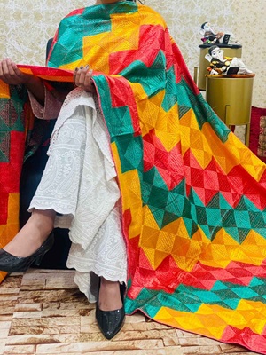 Chinon Multi Jaal Phulkari Dupatta - 6