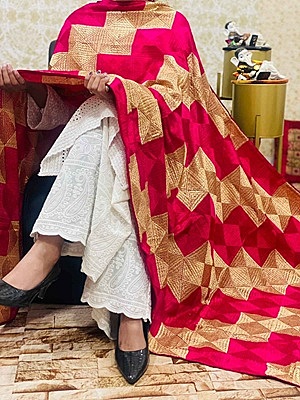 Chinon Multi Jaal Phulkari Dupatta - 8