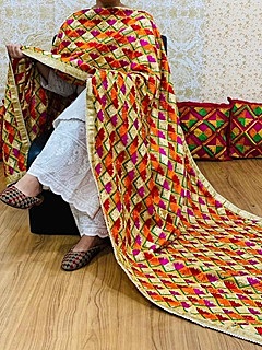 Chinon Phulkari Dupatta - 5