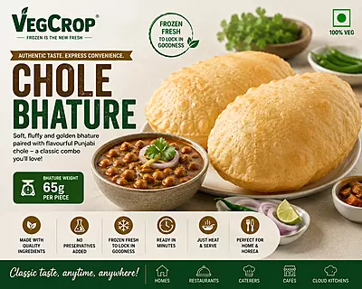 Frozen Bhatura (65g ) 15 Pieces