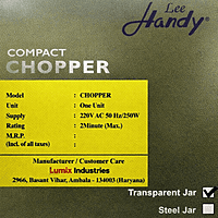 Chopper Lumix Lee Handy Compact 100 g 230VAC50Hz250W-02