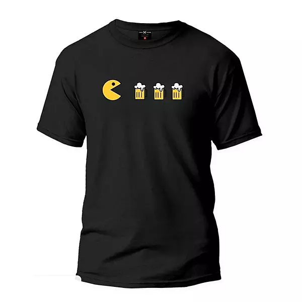BEER PAC-MAN ROUND NECK T-SHIRT XL