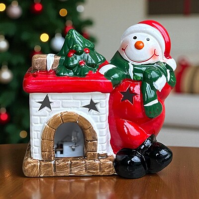 Christmas Lighted Ceramic Snowman Christmas Lighted Ceramic Snowman