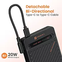 Portronics CHYRO 10000mAh Magnetic Wireless Power Bank, 15W Wireless & 20W PD Fast Charging with Built-in Stand and Type-C Cable