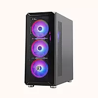 Circle ARGB Mid- Tower Computer Case  Gaming Cabinet - Black , Stealth B1