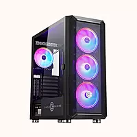 Circle ARGB Mid- Tower Computer Case  Gaming Cabinet - Black , Stealth B1