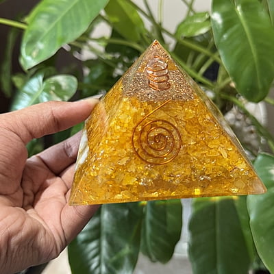 Citrine Resin Pyramid