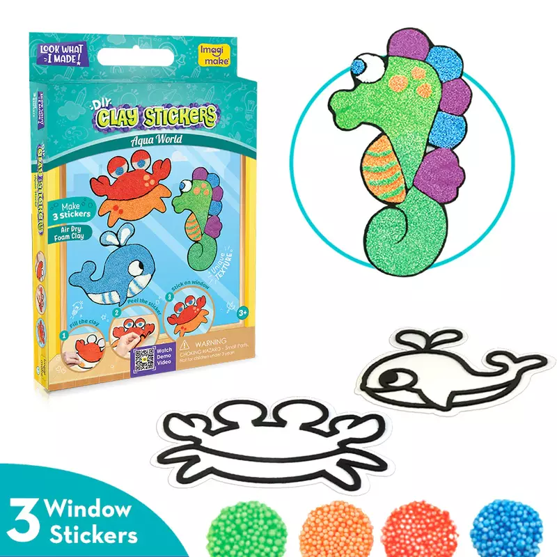 Clay Stickers - Aqua World