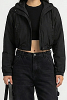 Cropped Hooded Lightweight Jacket