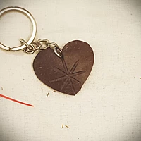 Coconut Shell Key Chain
