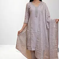 Cotton Salwar Suit Set | 3-Piece Set, Dupatta Included