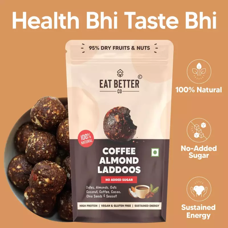 Better Laddoos-Coffee Almond 70 Gms - Eat Better