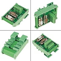 DB9-MG6 Terminal Blocks Module DIN Rail Mount Interface Module Male / Female Connector Board