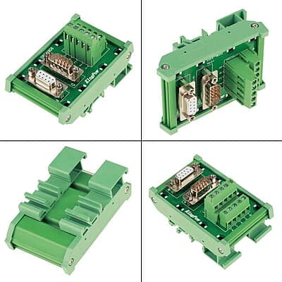 DB9-MG6 Terminal Blocks Module DIN Rail Mount Interface Module Male / Female Connector Board