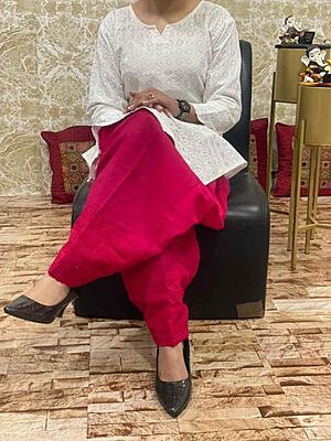 Colored Chikankari Kurti Salwar Set Catalogue 1-OffWhite-3