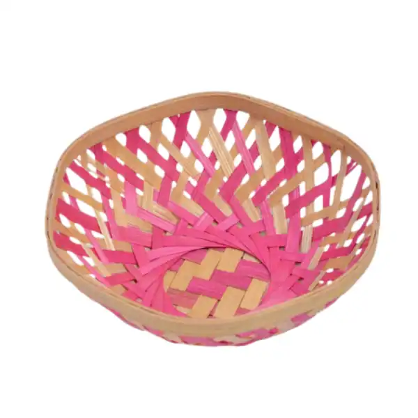 Bamboo Tokri basket for pooja, small basket, hexagonal Bamboo Tokri basket for pooja, small basket, hexagonal