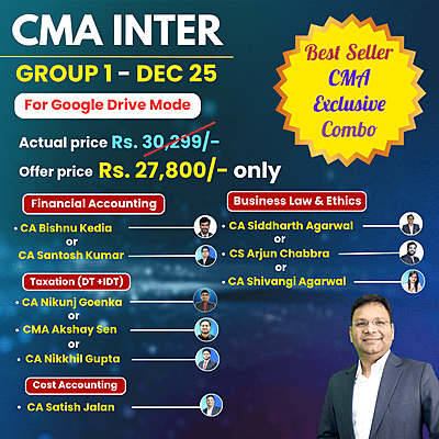 CMA Inter Group 1 Combo Dec 25 - Student Jaise Chahey - Download Mode - Best Seller CMA Exclusive