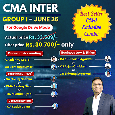CMA Inter Group 1 Combo June 26 - Student Jaise Chahey - Download Mode - Best Seller CMA Exclusive