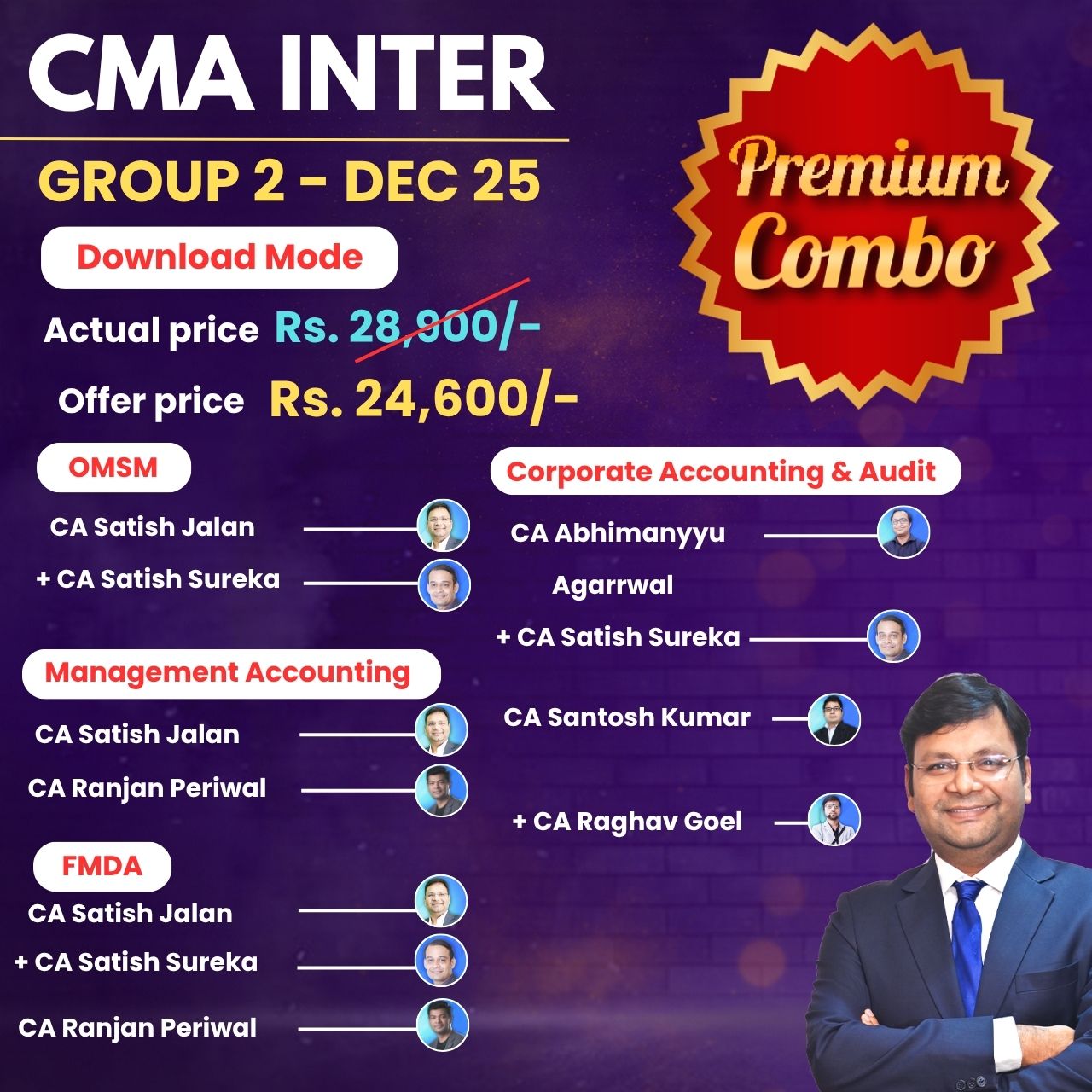 CMA Inter Group 2 Combo Dec 25 - Student Jaise Chahey - Download Mode - Premium