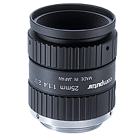 Side view of Computar M2514-MP2 25mm C-Mount Lens showing metal housing and mount
