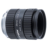 Computar M2514-MP2 25mm C-Mount Lens front view with locking iris for machine vision
