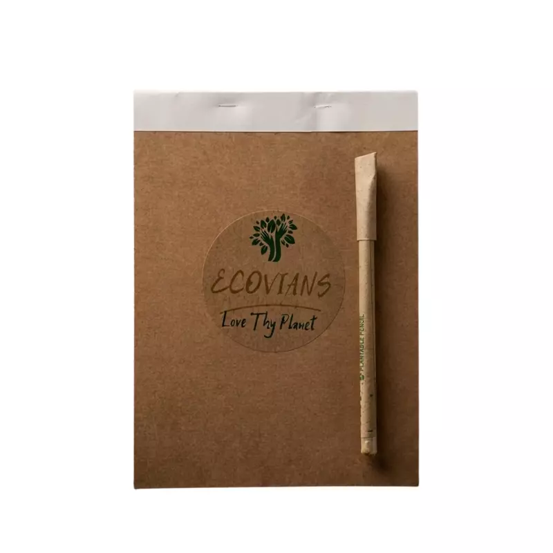 Conference event kit with notepad and kraft seed pen for corporate events Conference event kit with notepad and kraft seed pen for corporate events