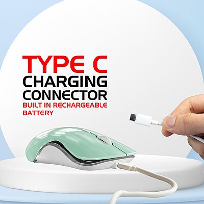 MOUSE CORDLESS ZEBION CONNECT-3(COOL GREEN)