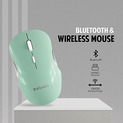 MOUSE CORDLESS ZEBION CONNECT-3(COOL GREEN)