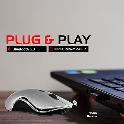 MOUSE CORDLESS ZEBION CONNECT-3(GREY) MOUSE CORDLESS ZEBION CONNECT-3(GREY)
