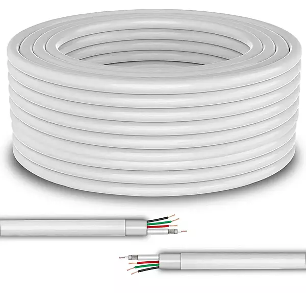 Champion 24AWG Copper 3+1 CCTV Camera Coaxial Cable 109mtr roll For High-Speed Audio Video Signal BNC Video & Power Cord