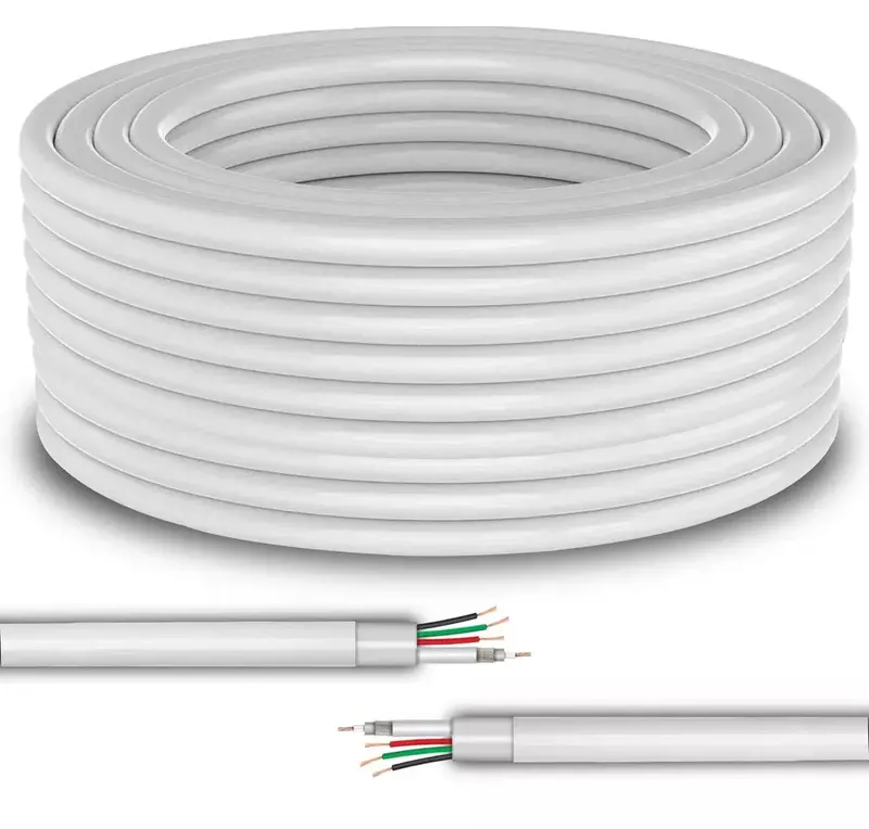 Champion 24AWG Copper 3+1 CCTV Camera Coaxial Cable 109mtr roll For High-Speed Audio Video Signal BNC Video & Power Cord
